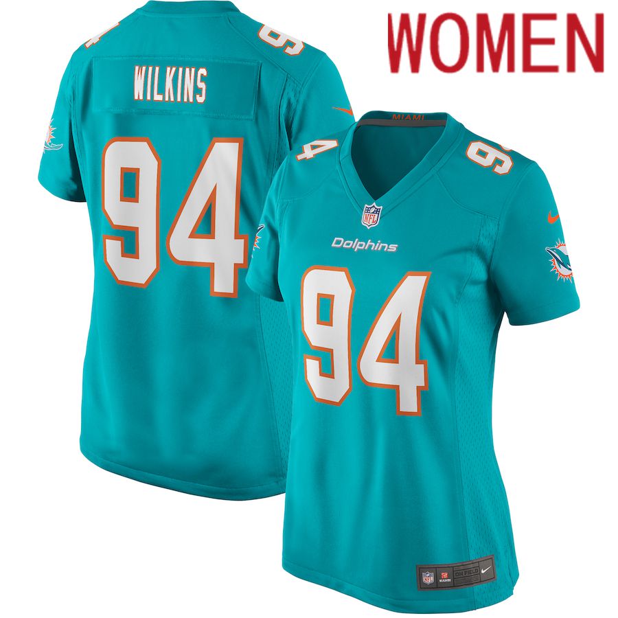 Women Miami Dolphins #94 Christian Wilkins Nike Green Game NFL Jersey